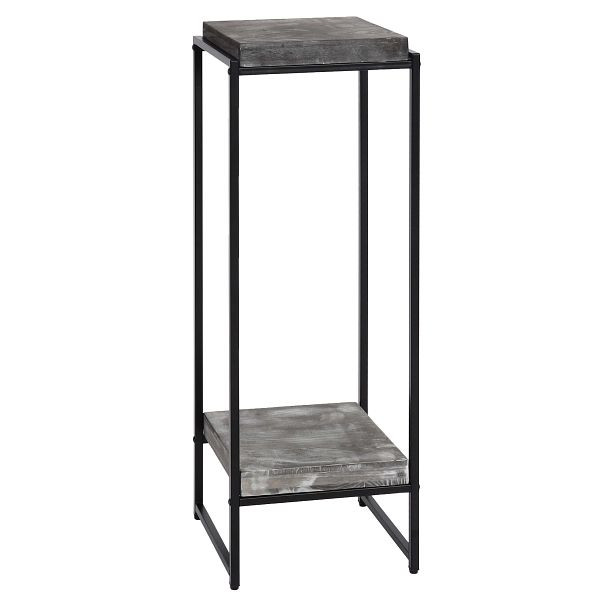 Mendler Blumentisch HWC-K71, Blumenregal Beistelltisch Pflanzregal, MDF Metall, dunkelgrau, 101cm, 96845