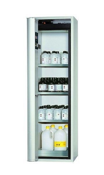 asecos Sicherheitsschrank S-PHOENIX-90, S90.196.060.FDAS in lichtgrau RAL 7035 mit 3x Fachboden (Edelstahl), 30233-001-30257