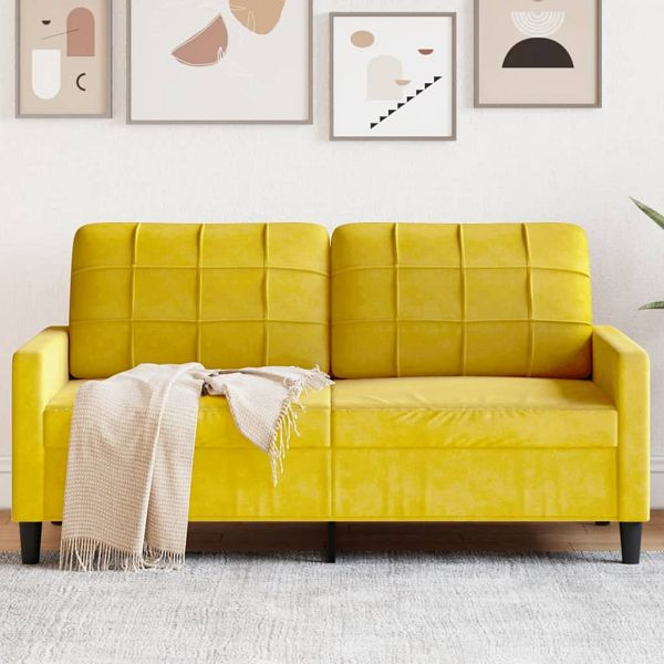 vidaXL 2-Sitzer-Sofa Gelb 140 cm Samt, 4007630, 8721102596438