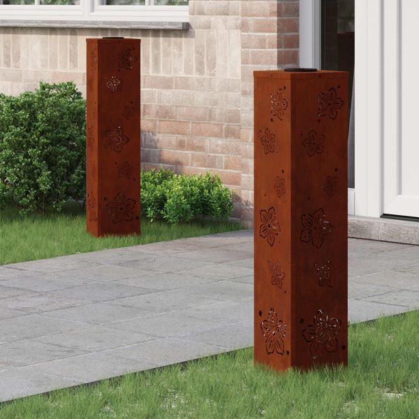 vidaXL Solar LED Weg Licht 2 pcs Cortenstahl Cortenstahl, 879750