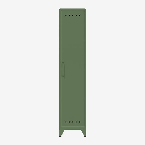 Bisley Fern Locker Garderobenschrank mit drei festen Fachböden, olivgrün (623), FERLOC3S623