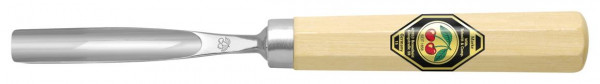 Kirschen Kerbschnitzbeitel mit Weißbuchenheft, gebogen, mit tiefer Höhlung, 10 mm, 3219010