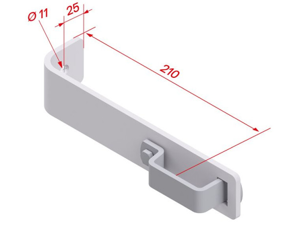 HYMER Standard-Wandhaken, Aluminium, Länge 210 mm, 0050139