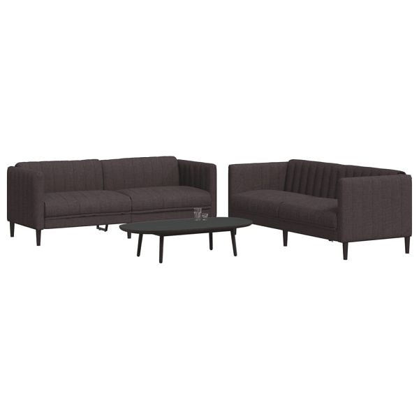 vidaXL 2-tlg. Sofagarnitur Dunkelbraun Stoff, Top-Qualität, 3209241