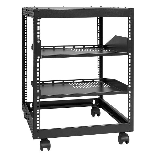 VEVOR 12U-Server-Rack mit offenem Rahmen 15-40" verstellbare Tiefe freistehender/wandmontierter mit Rollen, KFSJJH12U2340SDYTV0