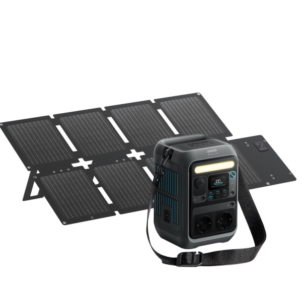 Anker SOLIX C300X DC Tragbare Powerstation 288Wh + PS60 Faltbares Solarpanel, B1728311