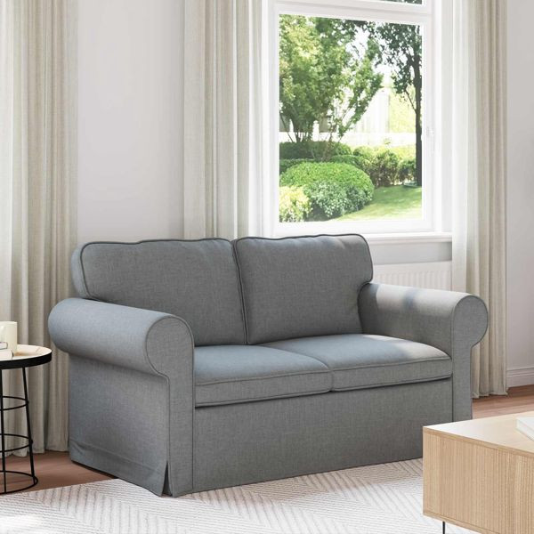 vidaXL Sofa 120cm Hellgrau Metall, 42024299, 8721364376007