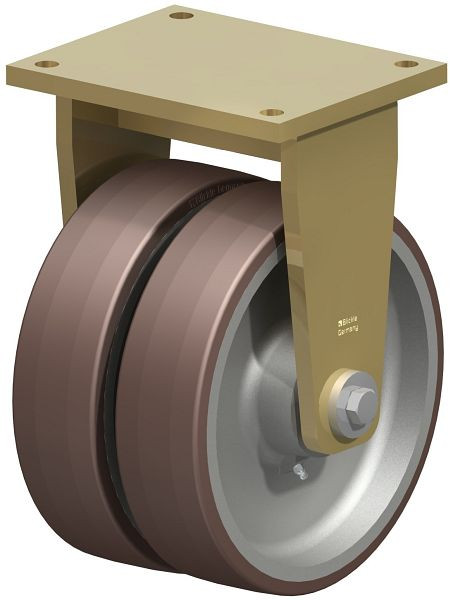 Blickle BSD-GB 302K Stahlgeschweißte Schwerlast-Doppel-Bockrolle, Blickle Besthane®, Braun, 742825