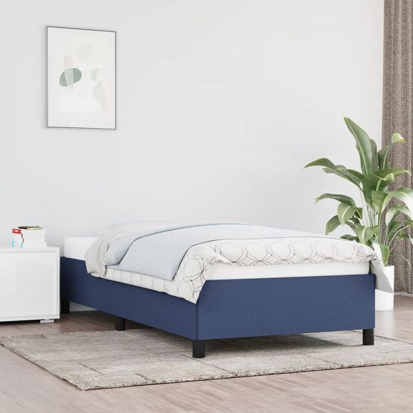 vidaXL Bettgestell Blau 90x200 cm Stoff, Polyester, 347040