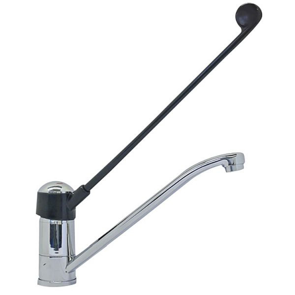 Gastro-Inox "High Performance" Monoblockmischer mit Kunststoff Ellbogenkontrolle, 300 mm, Ein-Loch-Mischbatterie mit Schwenkarm, 402.414