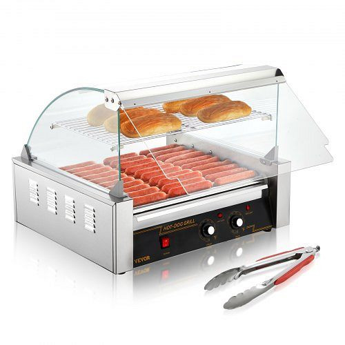 VEVOR Hot Dog Maker Hot Dog Grill Hotdog Rollen Grill Edelstahl 11 Rollen 2,2kW, GDSKCJ111800W4V4JV2