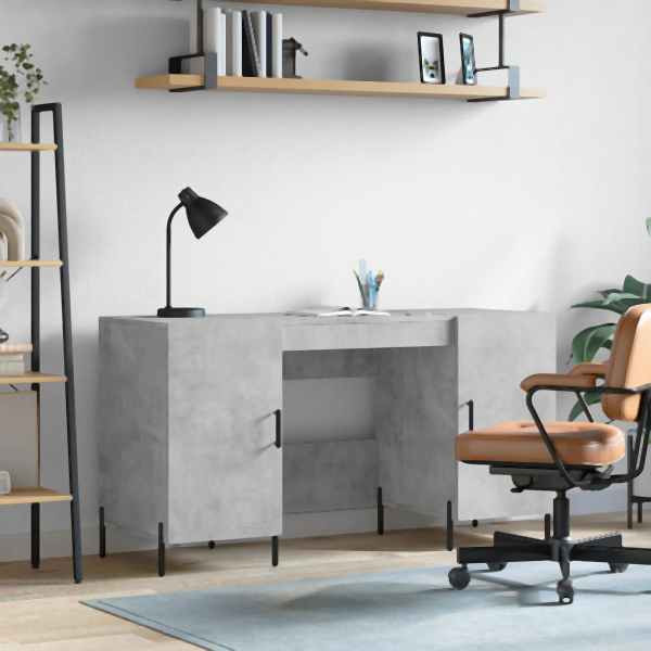 vidaXL Schreibtisch Betongrau 140x50x75 cm Holzwerkstoff, 829560
