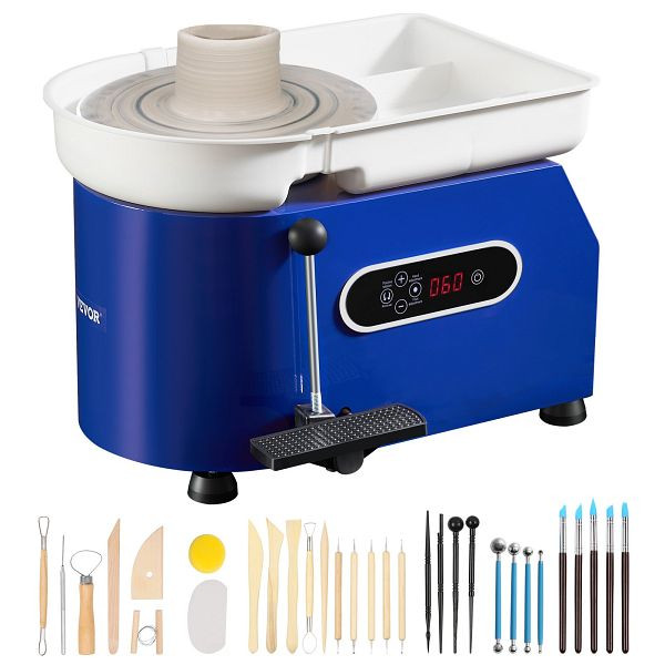 VEVOR Töpferscheibe Keramik Rad Maschine 450 W, Elektrische Töpferscheibe Maschine 28 cm 300 U/min Töpferscheibenmaschine, XSLPJSDJTLS454MNTV2