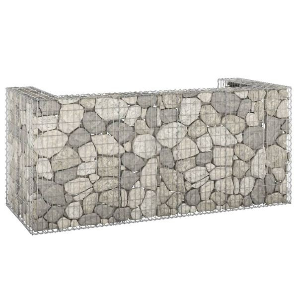 vidaXL Gabionenwand für Mülltonnen Verzinkter Stahl 254x100x110 cm, 151300