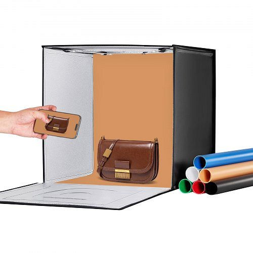 VEVOR Fotobox 600x590x600mm Fotostudio Set 40W Lichtbox Fotografie 5600K 160LED, SYDXNJBH24IN272CMV2