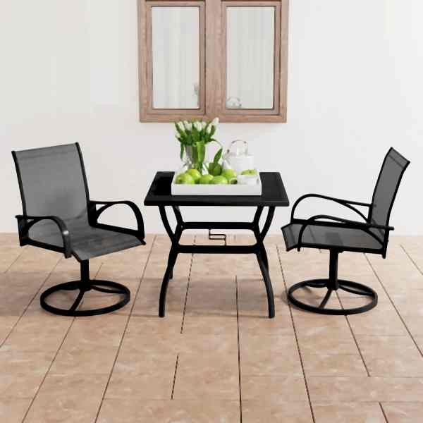 vidaXL 3-tlg. Garten-Essgruppe Textilene und Stahl, 3060281