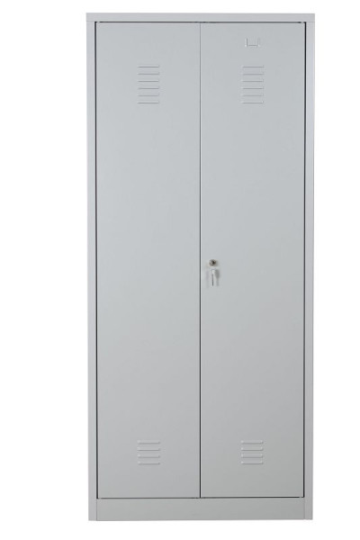 Gürkan Putzmittelschrank, 50 x 80 x 180 cm, Lichtgrau, EU Zylinderschloss, links 5 Fächer, CLC/FD.1880, 104503