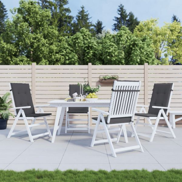 vidaXL Gartenstuhlauflagen für Hochlehner 4 Stück Anthrazit 120x50x3 cm, 43178