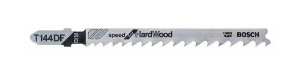 Bosch Stichsägeblatt T 144 DF Speed for Hard Wood, 5er-Pack, VE: 10 Stück, 2608634567