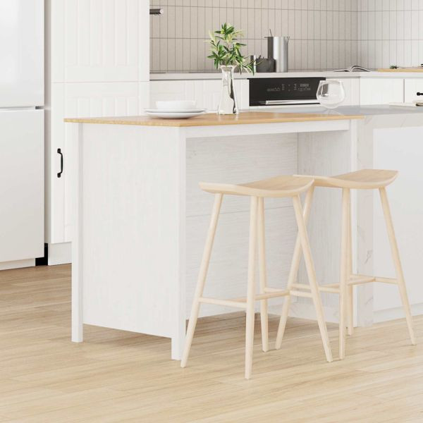 vidaXL Kücheninseln HILL Weiß 112 x 66 x 90 cm Massives Kiefernholz, 42025036