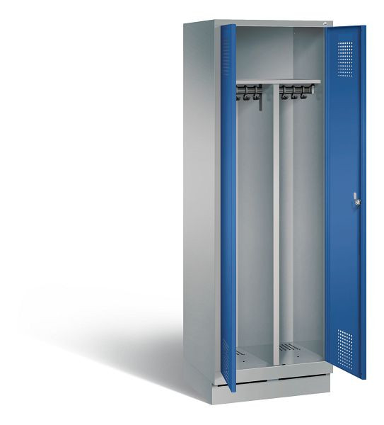 C+P Schwarz-Weiss-Spind Evolo, H1800xB610xT500mm, Farbe: Weißaluminium / Enzianblau, 48022-20 S10317