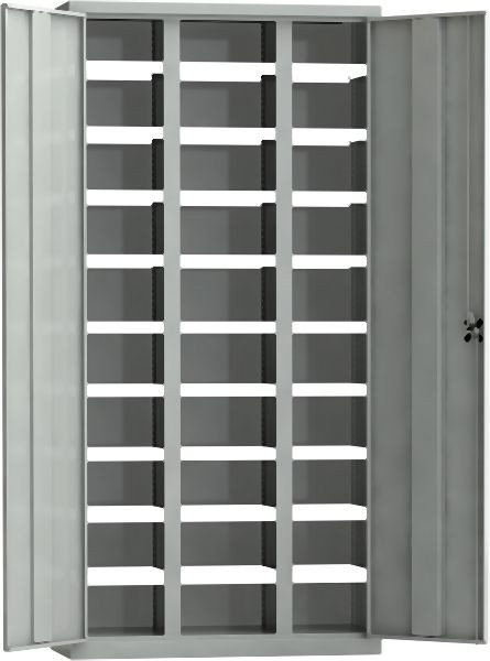 KLW Aktenschrank, 1950x950x430mm, 3 Abteile, 27 verstellbare Fachböden (25kg), verzinkt, 7FN-LF1950TD-A194WRB