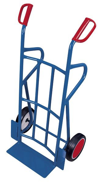 VARIOfit Stahlrohrkarre, Außenmaße: 620 x 500 x 1.220 mm, RAL 5010 enzianblau, Radsatz: Vollgummibereifung, sk-1250