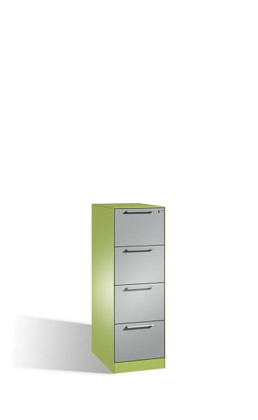 C+P Hängeregistraturschrank Asisto, H1310xB440xT600mm, Farbe: Viridingrün / Weißaluminium, Bügelgriff, 146225-411 S10143