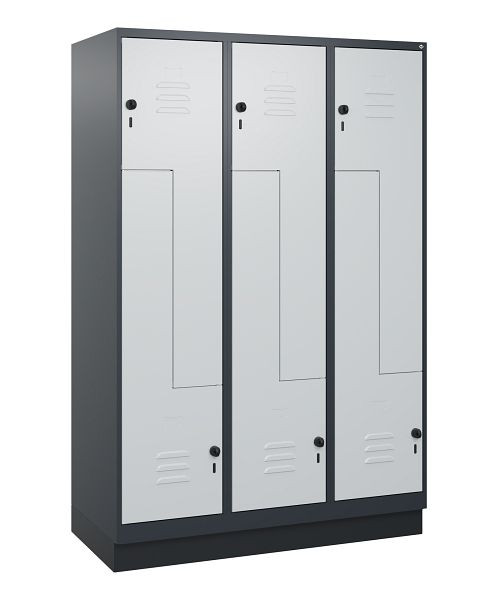 C+P Z-Spind Classic PLUS, Sockel, 6 Abteile, 1800x1200x500mm, 7016/7035, Drehriegel, 0800237-326 S10013