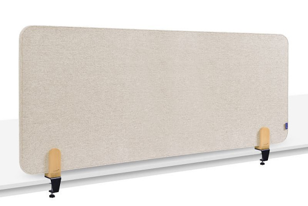 Legamaster ELEMENTS Akustik Tischtrennwand 60x160cm soft beige inkl. 2 Tischklemmen, 7-209822