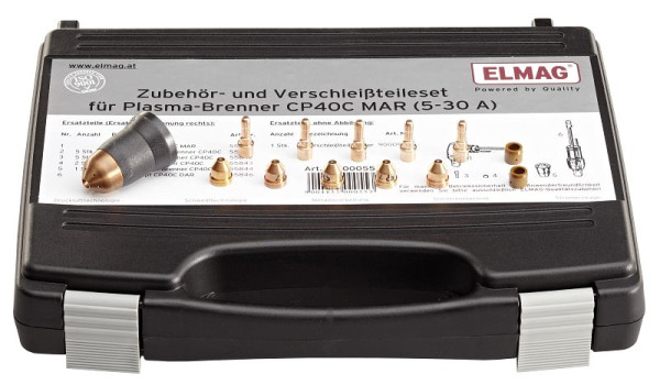 ELMAG Zubehör- und Verschleißteileset für Plasma-Brenner CP40 MAR (5-30 Ampere) zu Power Plasma 3035/M-, 00055
