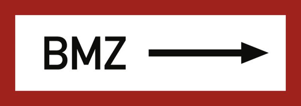 Moedel BMZ rechtsweisend, Aluminium, reflektierend RA1, 297x105 mm, 57697