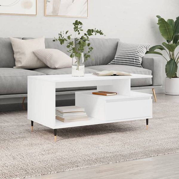 vidaXL Couchtisch Weiß 90x49x45 cm Holzwerkstoff, 831012