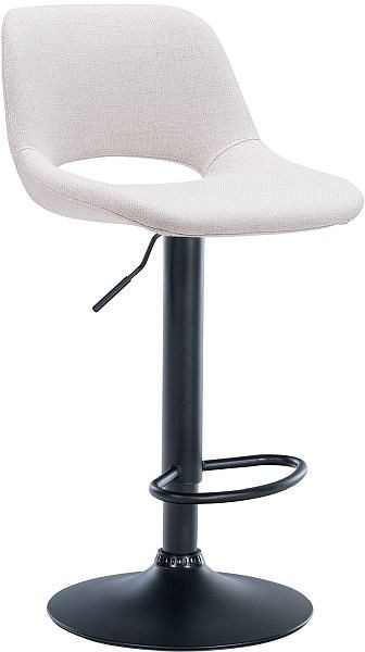 CLP Barhocker Camden Stoff schwarz, creme, 324149, 4255716320560