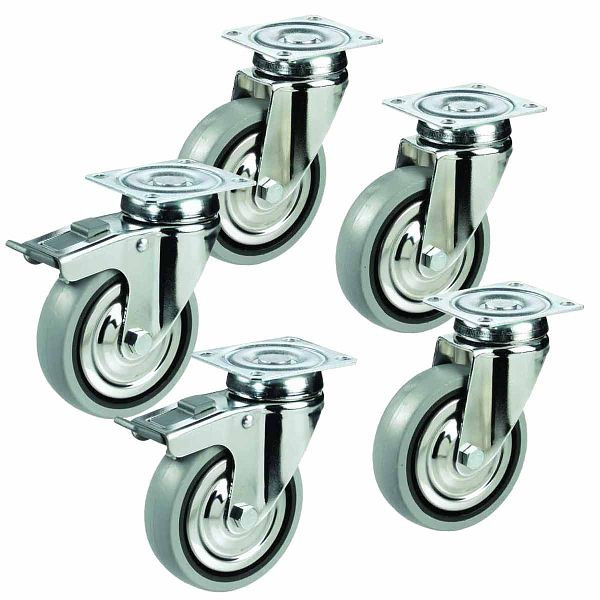 Vaiotec ROLLENKIT für Kühl & Tiefkühltische - 4 türig + Kühl und Tiefkühlschränke 2 türig Serie TOPLINE, 10320