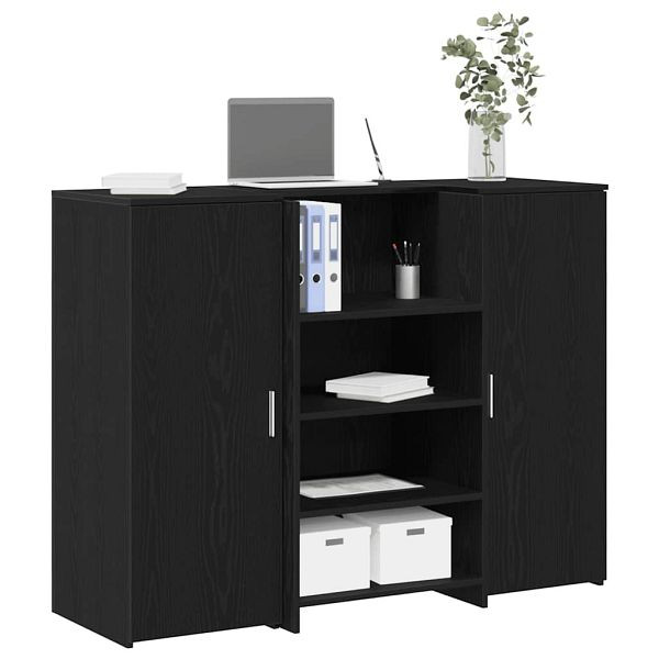 vidaXL Empfangstheke Schwarz Eichen-Optik 135x50x103,5cm Holzwerkstoff, 3324188