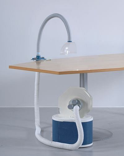 DENIOS Absaugventilator AV 500 mit Filterelement, 1 Absaugarm, inkl. Kugelhaube, 241401