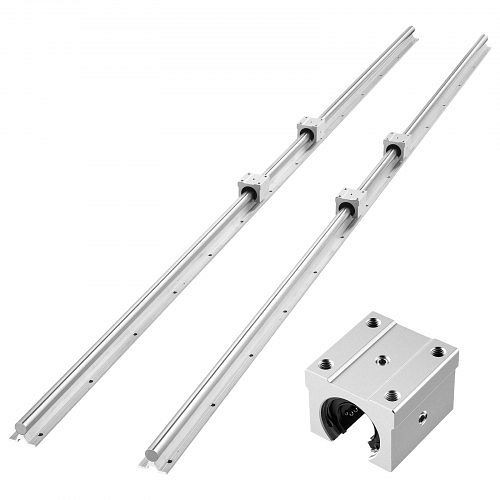 VEVOR SBR20 Linearführungen, 2x 2000 mm Schienen & 4 Gleitblöcke, für Schneid-, Schleif-, Fräs- & Bohrmaschinen, ZXDGSBR20MM2VCDIV001V0