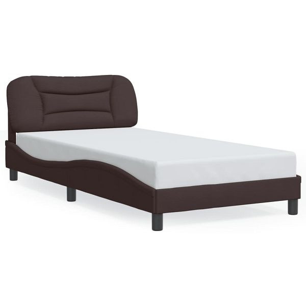 vidaXL Bettgestell mit Kopfteil Dunkelbraun 100x200 cm Stoff, 3207754