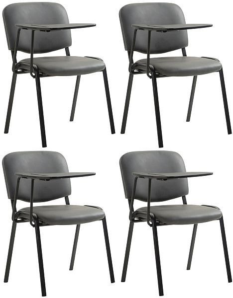 CLP 4er Set Stühle Ken mit Klapptisch Kunstleder, grau, 318800