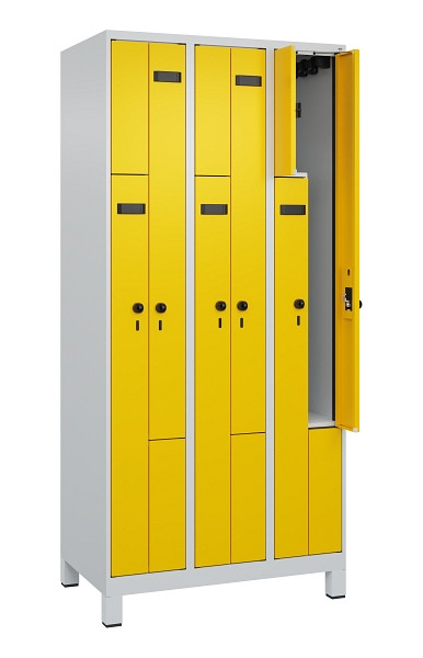 C+P Z-Spind Evolo PLUS, Füße, 6 Fächer, 1950x900x500mm, 7035/1023, Drehriegel, 049013-306 S10003