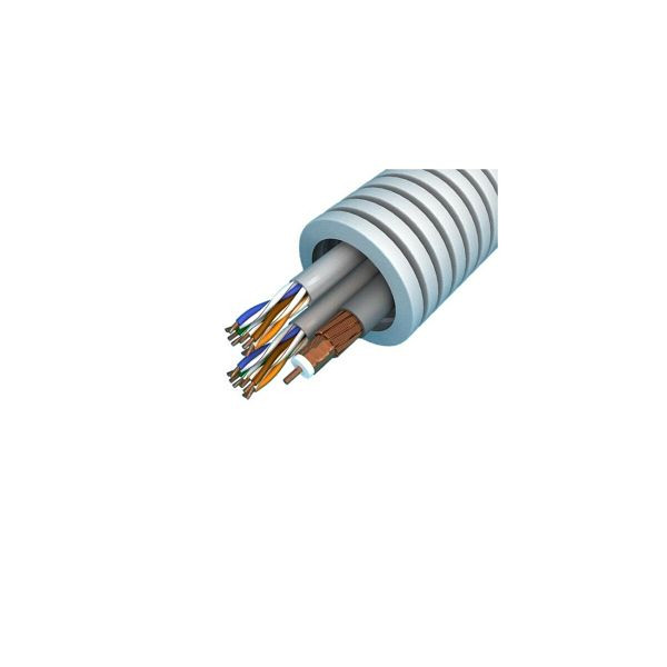 PREFLEXIBEL Datenleitung/Koaxkabel in Rohr 25mm S/FTP CAT7 Dual(2x) + KOAX RG6 AKZ 3-S, VE: 100 m, 139836