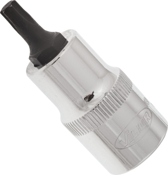 VIGOR TORX Schraubendreher-Einsatz, Vierkant hohl 12,5 mm (1/2 Zoll), Innen TORX Profil, T30, Länge: 55 mm, für Handbetätigung, V2154