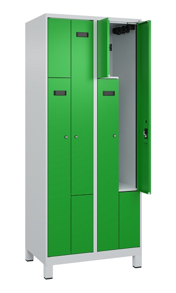 C+P Z-Spind Evolo PLUS, Füße, 4 Fächer, 1950x800x500mm, 7035/6037, Zylinderschloss, 049013-224 S10039