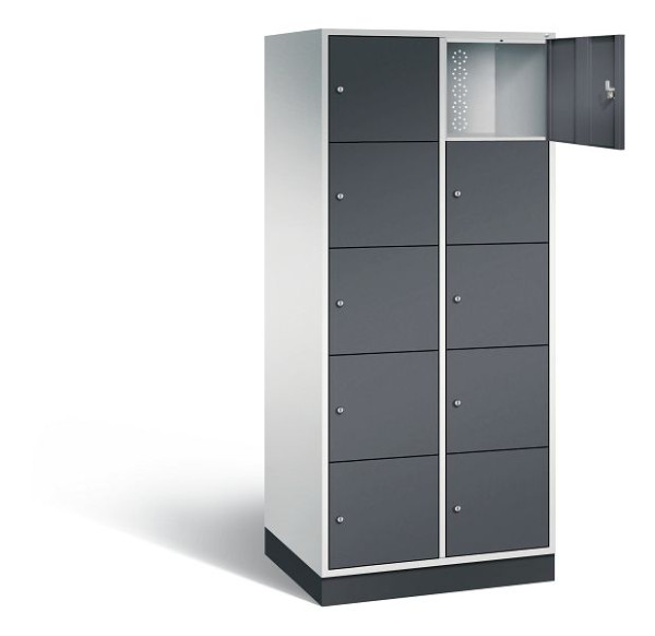 C+P XL-Schließfachschrank Intro, H1950xB820xT590mm, Farbe: Lichtgrau / Schwarzgrau, 8570-203 S10035