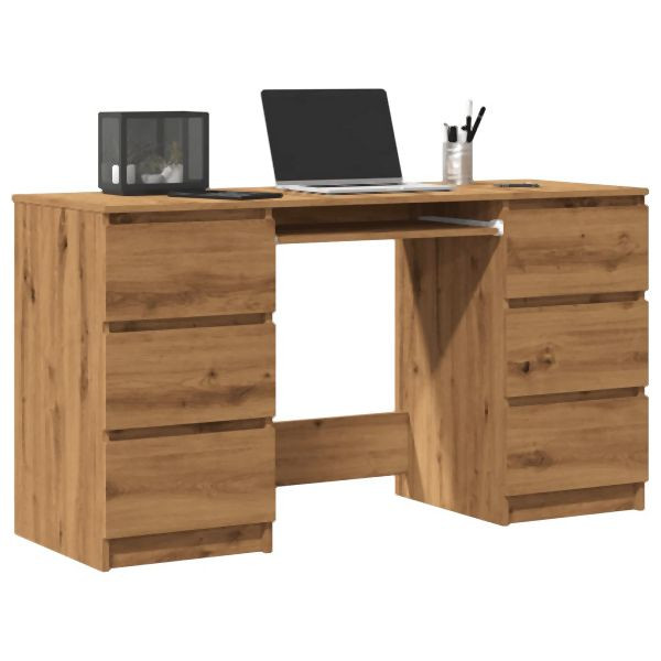 vidaXL Schreibtisch Artisan-Eiche 140x50x77 cm Holzwerkstoff, 855961