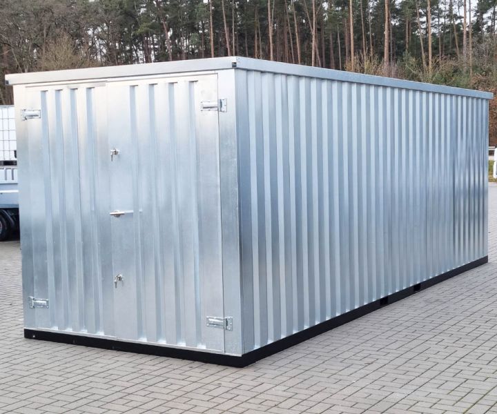 LagerContainerXXL 6 Meter Lagercontainer mit Doppeltür Silber-Grau ...