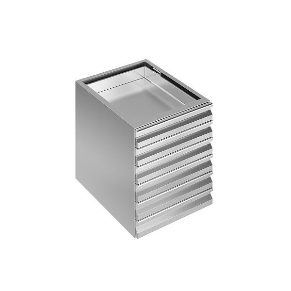 Vaiotec Schubladenblock 6x Pizzabehälter für Arbeitstisch 700 / L: 500 mm, 10876