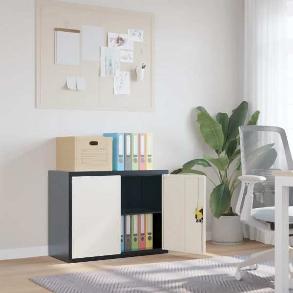 vidaXL Aktenschrank Anthrazit und Weiß 90x40x70 cm Stahl, 339724
