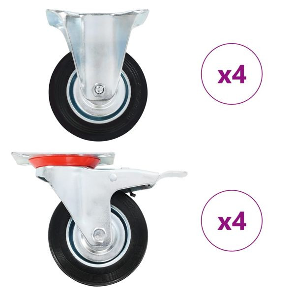 vidaXL 8 Stk. Rollen 100 mm, 278041, 8719883718330